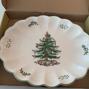 NIB Spode Christmas Tree Serving Platter
